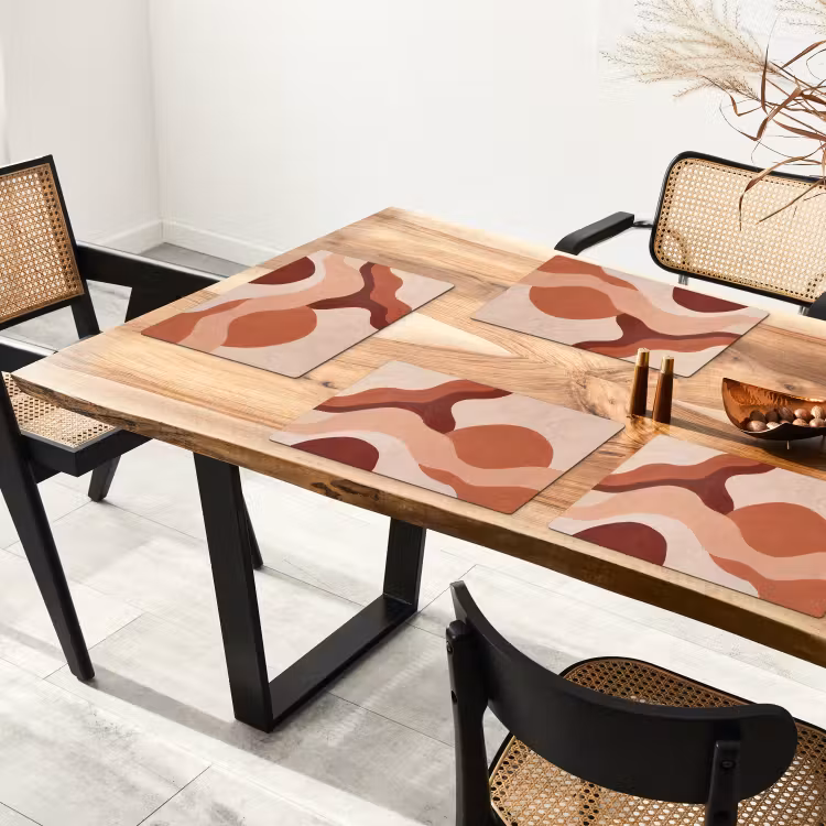 Abstract - Vormen - Organisch - Aardetinten - Modern Placemat vinyl groot -zzsfeer4_Kitchenyeah-website