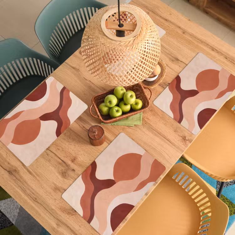 Abstract - Vormen - Organisch - Aardetinten - Modern Placemat vinyl groot -zzsfeer5_Kitchenyeah-website