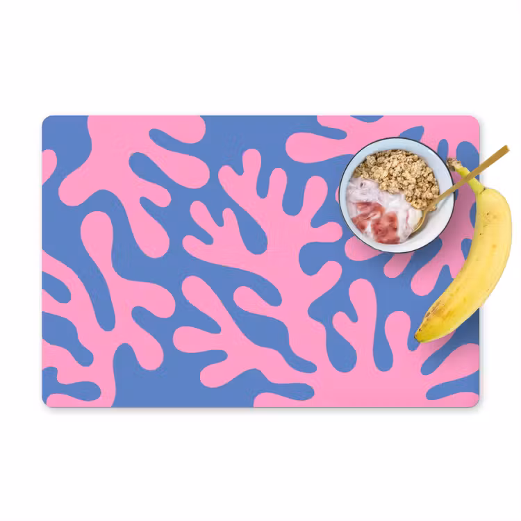 Abstract - Vormen - Roze - Blauw Placemat vinyl groot -zzzproduct_Kitchenyeah-website
