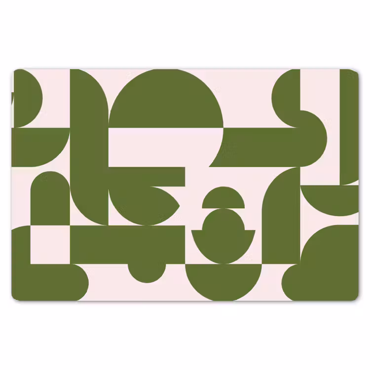 Abstract - Geometrie - Modern - Groen - Wit Placemat vinyl groot -zzsfeer1_Kitchenyeah-website