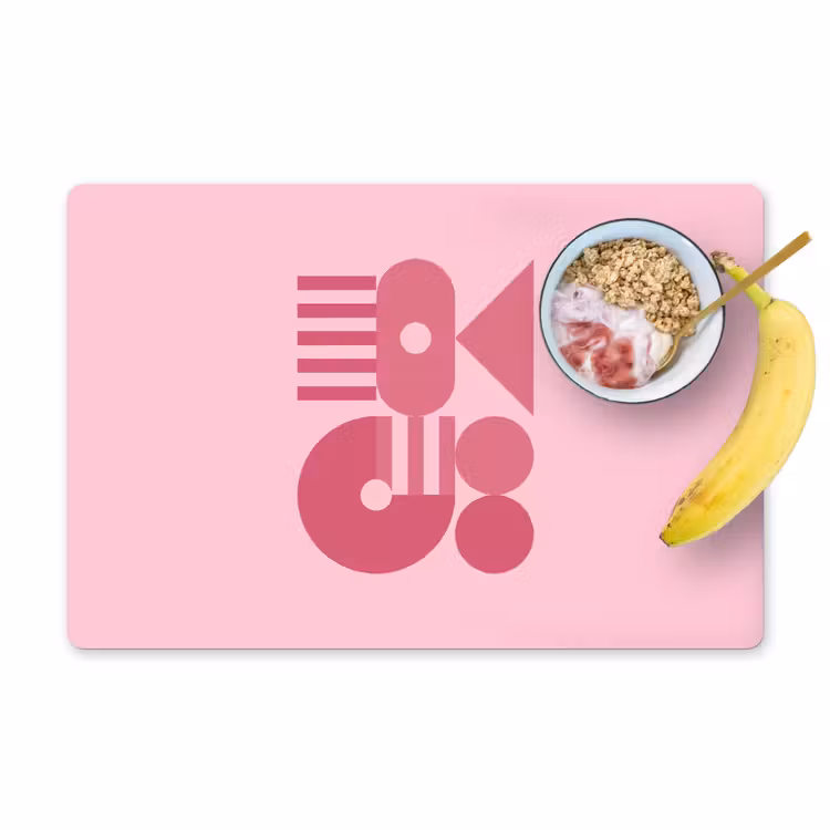 Abstract - Geometrisch - Vormen - Roze Placemat vinyl groot -zzzproduct_Kitchenyeah-website