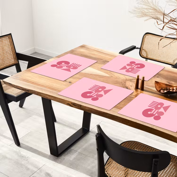 Abstract - Geometrisch - Vormen - Roze Placemat vinyl groot -zzsfeer4_Kitchenyeah-website