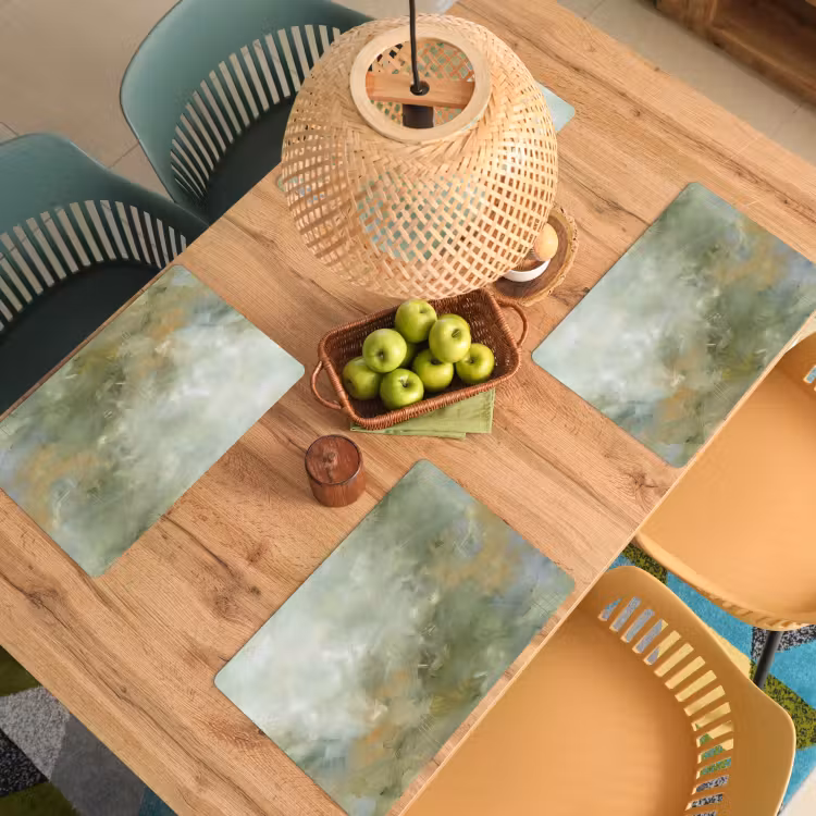 Abstract - Groen - Beige - Modern - Kunst Placemat vinyl groot -zzsfeer5_Kitchenyeah-website