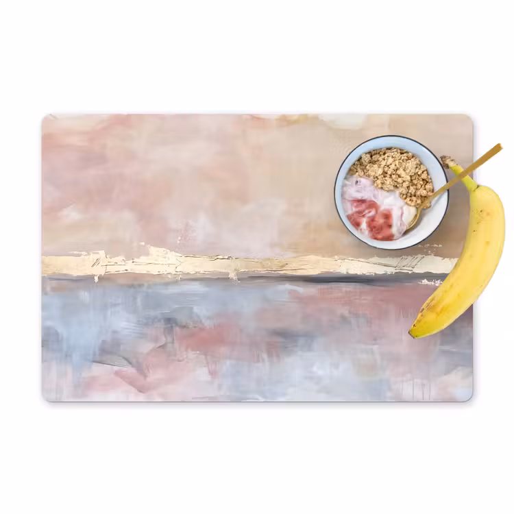 Abstract - Horizontaal - Kunst - Roze - Goud Placemat vinyl groot -zzzproduct_Kitchenyeah-website