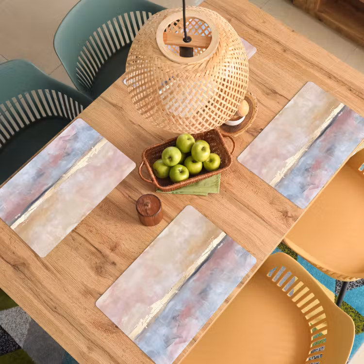 Abstract - Horizontaal - Kunst - Roze - Goud Placemat vinyl groot -zzsfeer5_Kitchenyeah-website