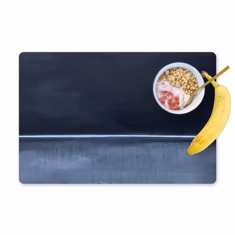 Abstract - Horizontale lijn - Minimalistisch - Donkerblauw - Kunst Placemat vinyl groot -zzzproduct_Kitchenyeah-website