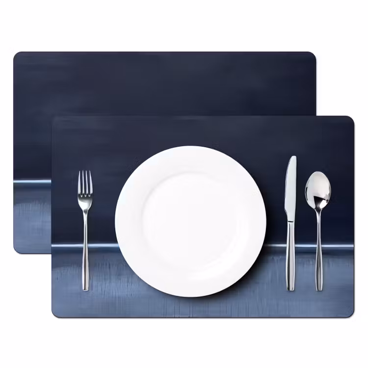 Abstract - Horizontale lijn - Minimalistisch - Donkerblauw - Kunst Placemat vinyl groot -zzsfeer2_Kitchenyeah-website