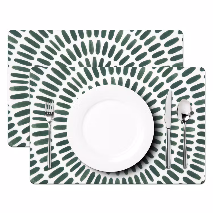 Abstract - Cirkel - Patroon - Modern - Groen Placemat vinyl groot -zzsfeer2_Kitchenyeah-website