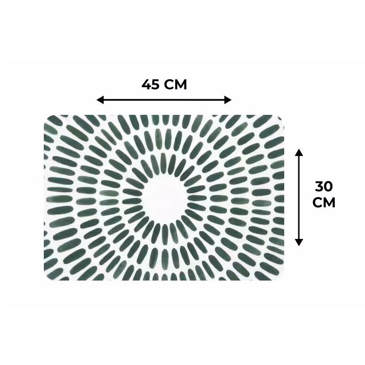Abstract - Cirkel - Patroon - Modern - Groen Placemat vinyl groot -specs