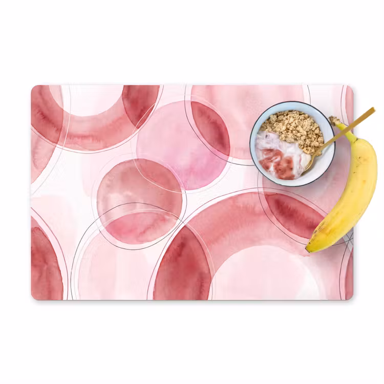 Abstract - Cirkels - Modern - Roze - Kunst Placemat vinyl groot -zzzproduct_Kitchenyeah-website