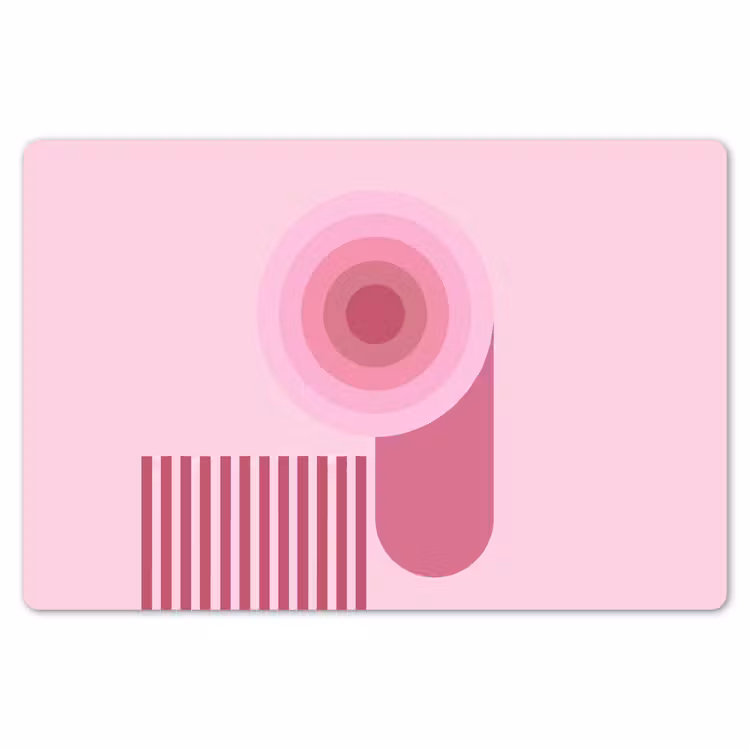 Abstract - Cirkels - Strepen - Modern - Roze Placemat vinyl groot -zzsfeer1_Kitchenyeah-website
