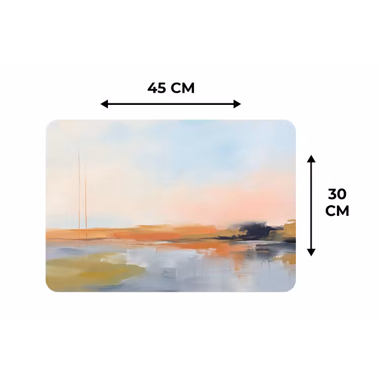 Abstract - Landschap - Horizon - Modern - Kleurrijk Placemat vinyl groot -specs