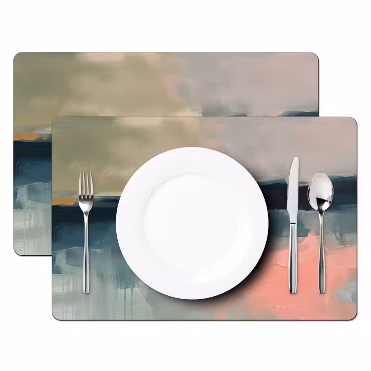 Abstract - Landschap - Kunst - Modern - Groen - Blauw Placemat vinyl groot -zzsfeer2_Kitchenyeah-website