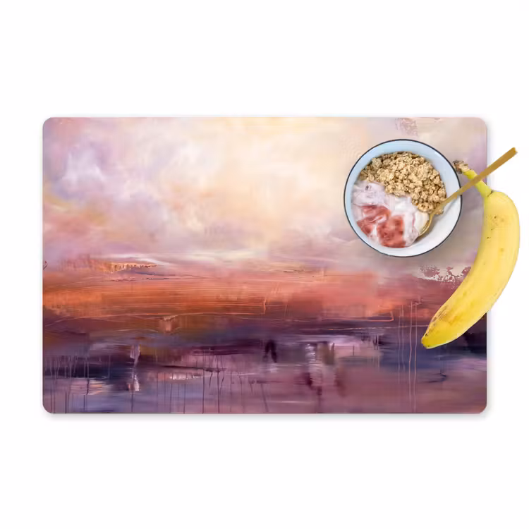 Abstract - Landschap - Modern - Paars - Oranje Placemat vinyl groot -zzzproduct_Kitchenyeah-website