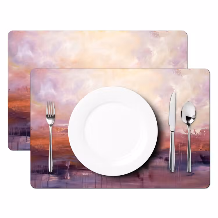 Abstract - Landschap - Modern - Paars - Oranje Placemat vinyl groot -zzsfeer2_Kitchenyeah-website
