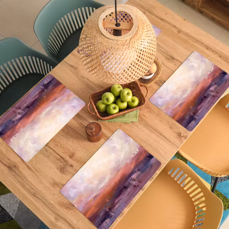 Abstract - Landschap - Modern - Paars - Oranje Placemat vinyl groot -zzsfeer5_Kitchenyeah-website