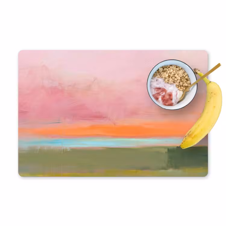 Abstract - Landschap - Modern - Roze - Oranje Placemat vinyl groot -zzzproduct_Kitchenyeah-website