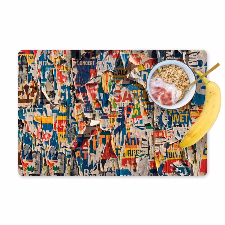 Abstract - Gelaagd papier - Urban - Modern - Kleurrijk Placemat vinyl groot -zzzproduct_Kitchenyeah-website