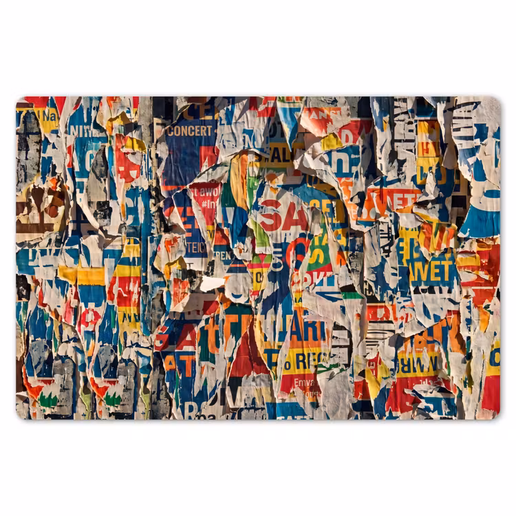 Abstract - Gelaagd papier - Urban - Modern - Kleurrijk Placemat vinyl groot -zzsfeer1_Kitchenyeah-website