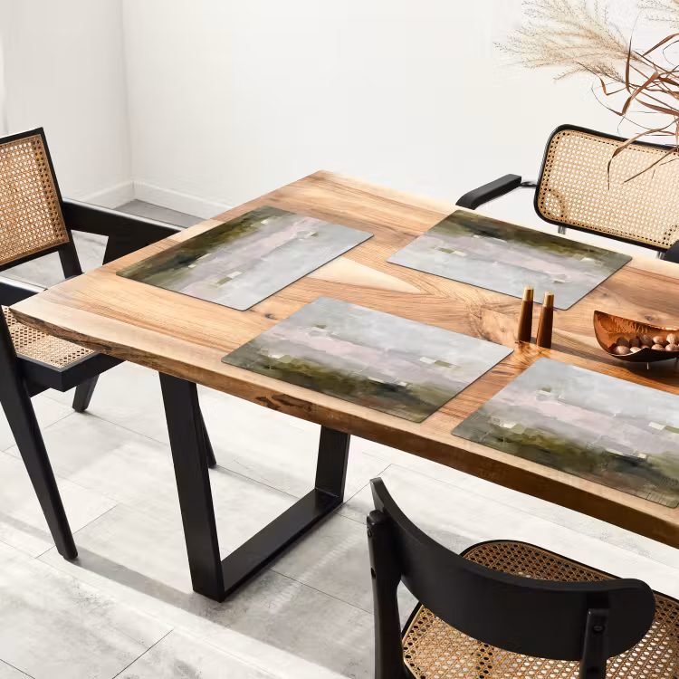 Abstract - Gelaagd - Kunst - Modern - Grijs-Groen Placemat vinyl groot -zzsfeer4_Kitchenyeah-website