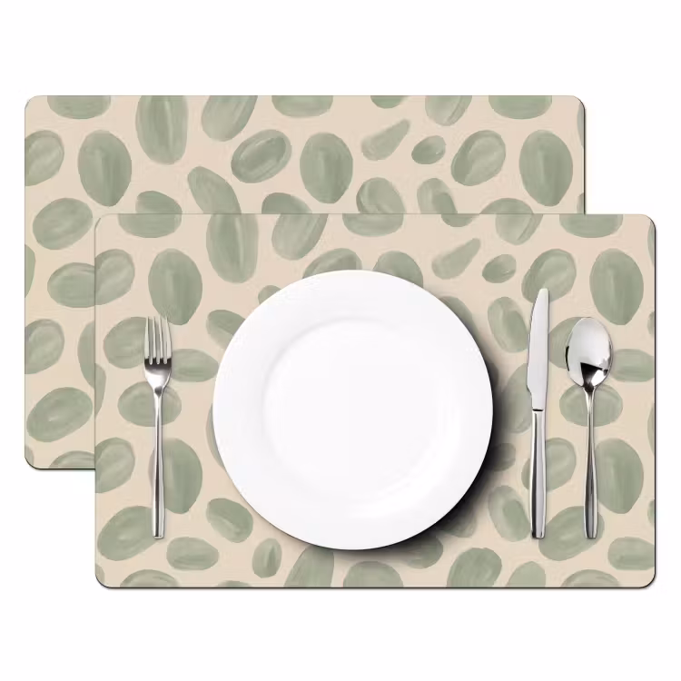 Abstract - Patroon - Organisch - Groen - Modern Placemat vinyl groot -zzsfeer2_Kitchenyeah-website