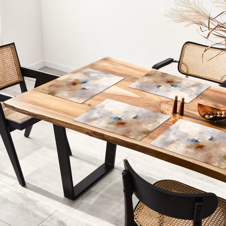 Abstract - Borstelstreken - Modern - Beige - Kunst Placemat vinyl groot -zzsfeer4_Kitchenyeah-website