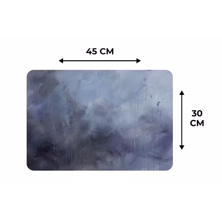 Abstract - Kwaststreken - Modern - Kunst - Grijs Placemat vinyl groot -specs