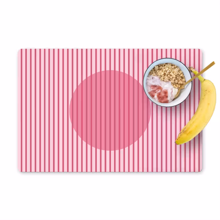 Abstract - Strepen - Ovaal - Roze - Modern Placemat vinyl groot -zzzproduct_Kitchenyeah-website