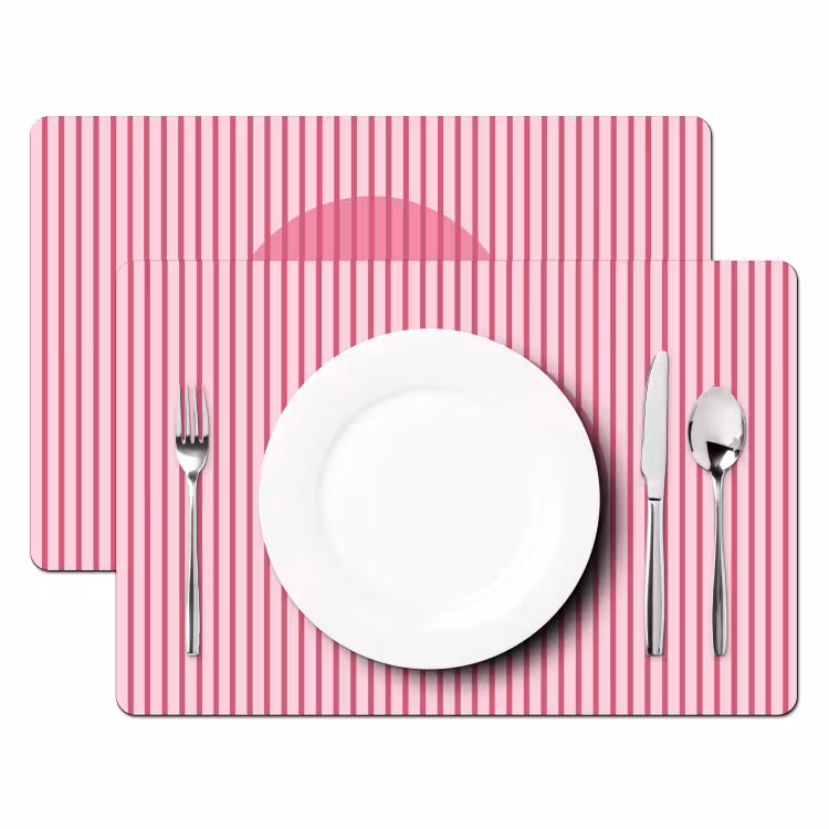 Abstract - Strepen - Ovaal - Roze - Modern Placemat vinyl groot -zzsfeer2_Kitchenyeah-website