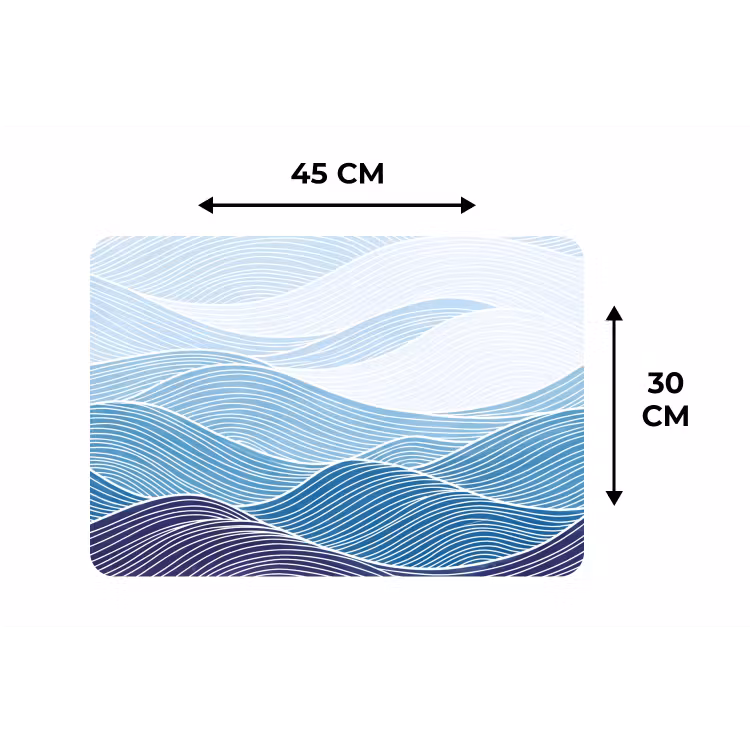 Abstract - Golven - Patroon - Blauw - Modern Placemat vinyl groot -specs