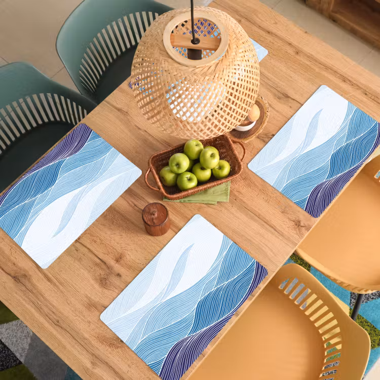 Abstract - Golven - Patroon - Blauw - Modern Placemat vinyl groot -zzsfeer5_Kitchenyeah-website