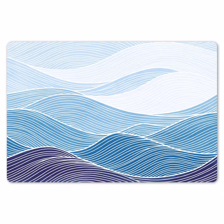 Abstract - Golven - Patroon - Blauw - Modern Placemat vinyl groot -zzsfeer1_Kitchenyeah-website