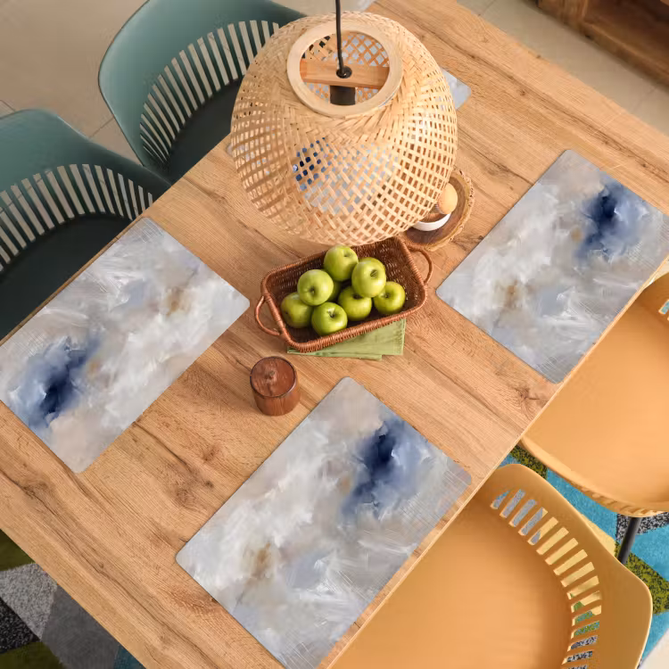 Abstract - Wolken - Sfeer - Modern - Beige Placemat vinyl groot -zzsfeer5_Kitchenyeah-website