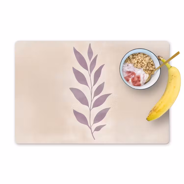 Tak - Bladeren - Minimalistisch - Beige Placemat vinyl groot -zzzproduct_Kitchenyeah-website