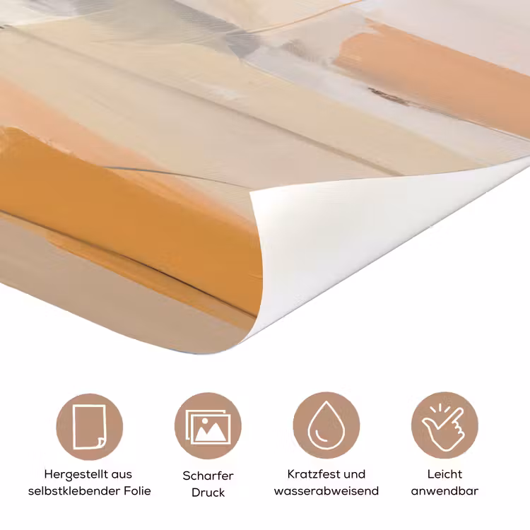Abstract - Beige - Oranje - Kunst - Modern deurposter klein -tcloseup_DE