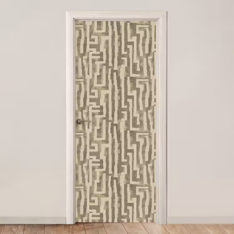 Abstract - Geometrisch - Groen deurposter klein 289 -3d_beige