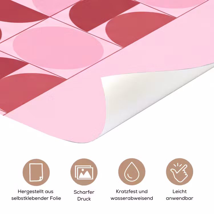 Abstract - Geometrisch - Cirkels - Roze - Modern deurposter klein -tcloseup_DE