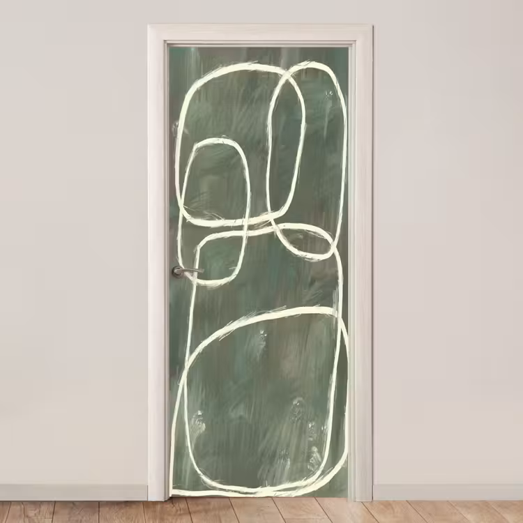 Abstract - Groen - Kunst - Modern deurposter klein -3d_beige