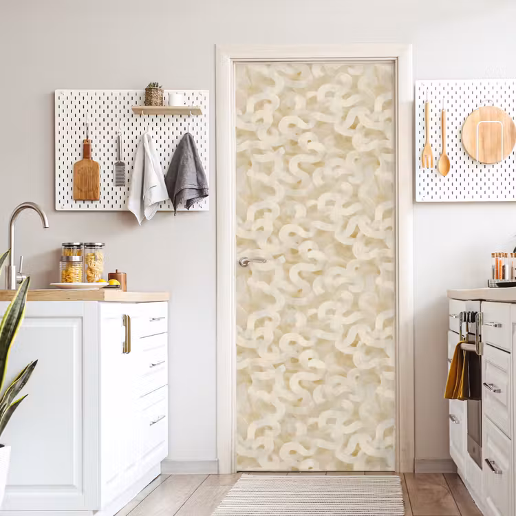 Abstract - Lijnen - Beige deurposter klein 289 -sfeer5