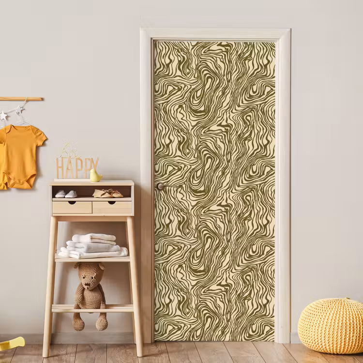 Abstract - Marmer - Groen deurposter klein 289 -sfeer4