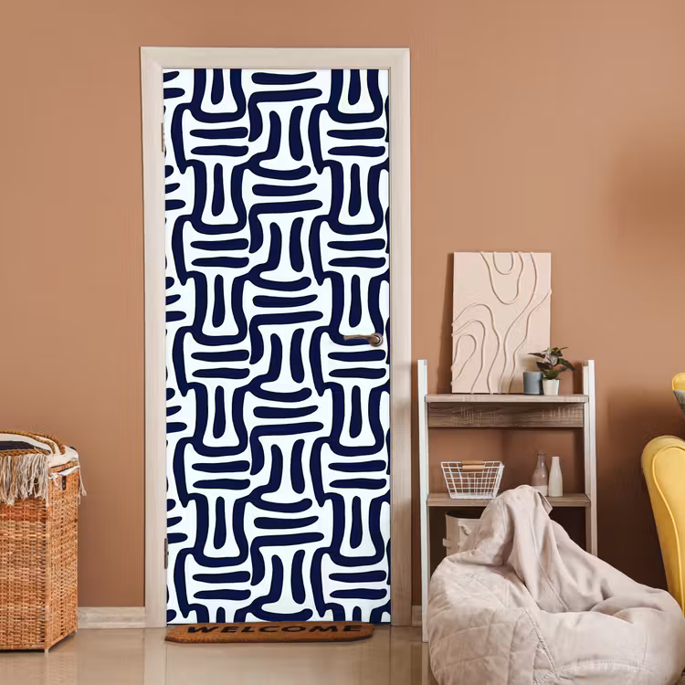 Abstract - Modern - Blauw deurposter klein 289 -sfeer1