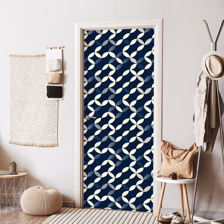 Abstract - Patroon - Blauw deurposter klein 289 -sfeer6