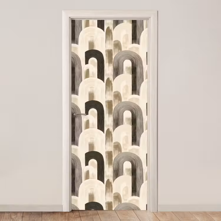 Abstract - Patroon - Bogen deurposter klein 289 -3d_beige