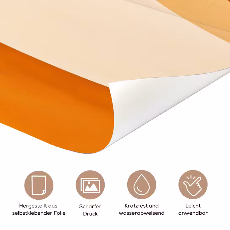 Abstract - Patroon - Modern - Beige - Oranje deurposter klein -tcloseup_DE