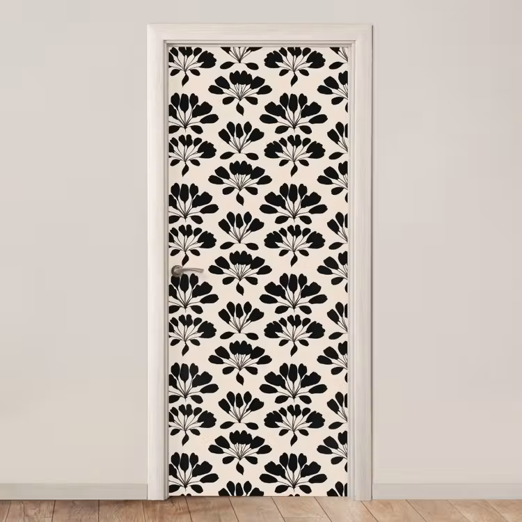 Abstract - Patroon - Zwart deurposter klein 289 -3d_beige