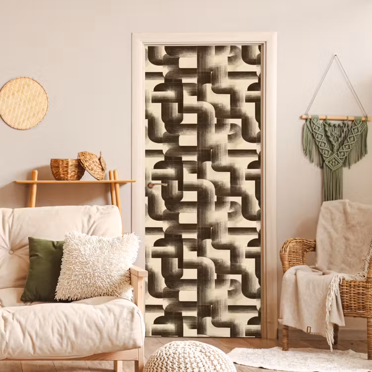 Abstract - Retro - Zwart deurposter klein 289 -sfeer2