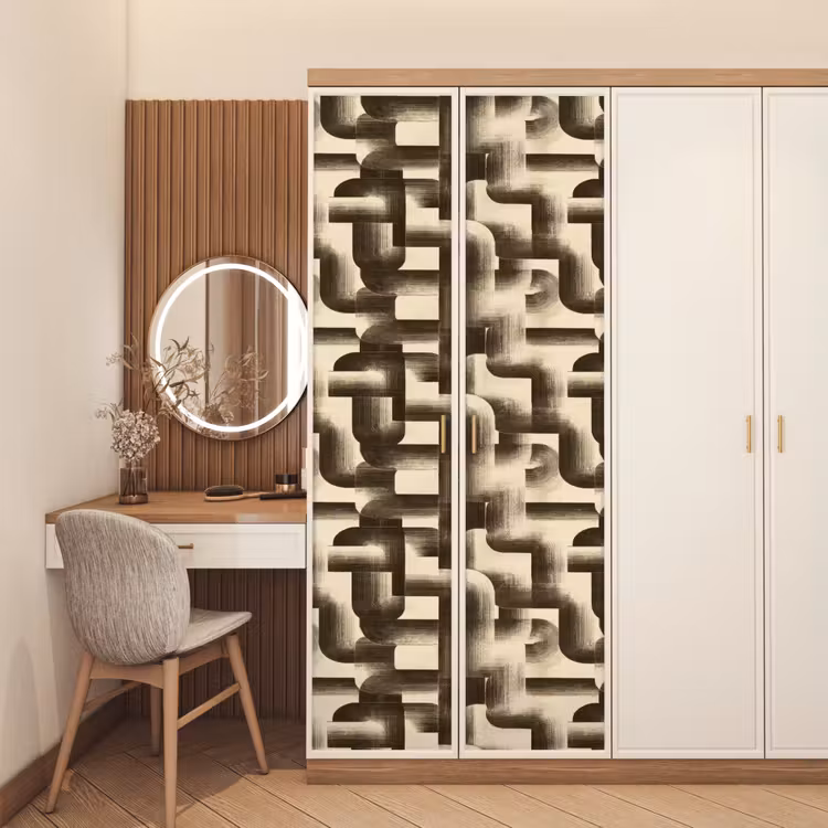 Abstract - Retro - Zwart deurposter klein 289 -sfeer3