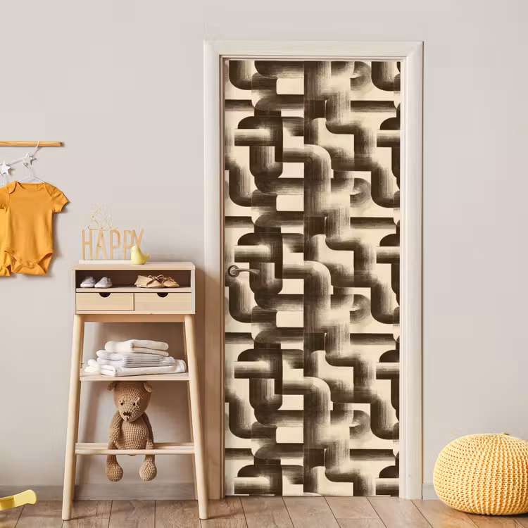 Abstract - Retro - Zwart deurposter klein 289 -sfeer4