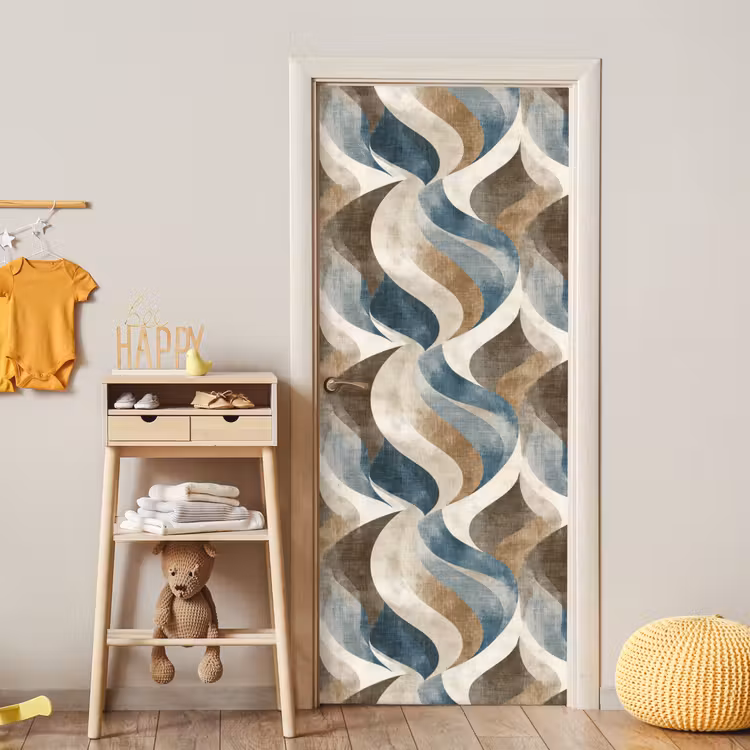 Abstract - Golven - Kleurrijk deurposter klein 289 -sfeer4