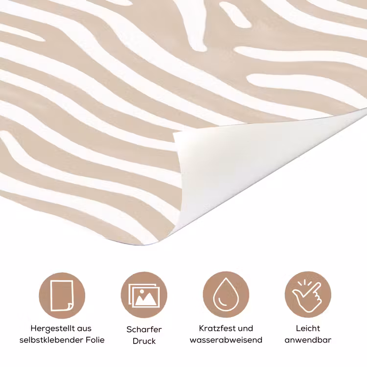 Abstract - Zebra - Beige deurposter klein 289 -tcloseup_DE